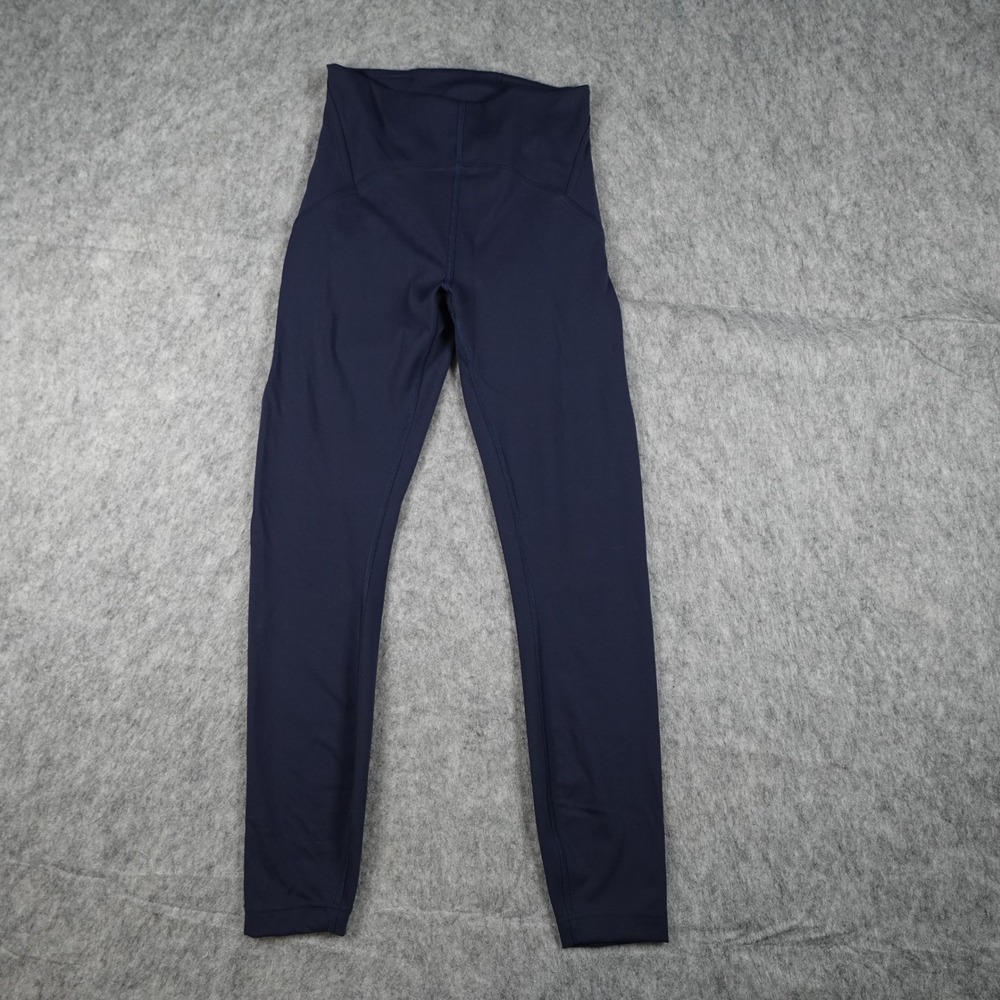 Lululemon Leggings Womens 4 Navy Blue High Rise Instill Tight 25" Run Gym Yoga